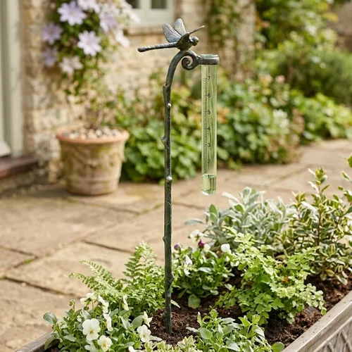 Miniatura 3 de Estaca de jardín de libélula de manómetro de lluvia - SPI Home - Calibre de aluminio para precipitaciones