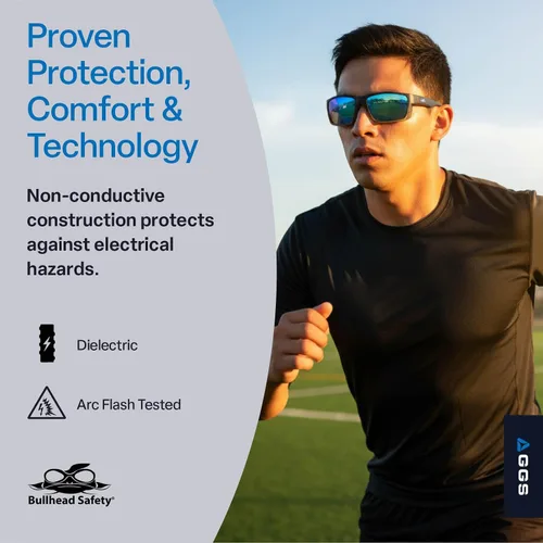 Miniatura 2 de Bullhead Safety - Gafas de seguridad polarizadas Amberjack con tecnología antiniebla de alto rendimiento, gafas de luz azul con protección UV