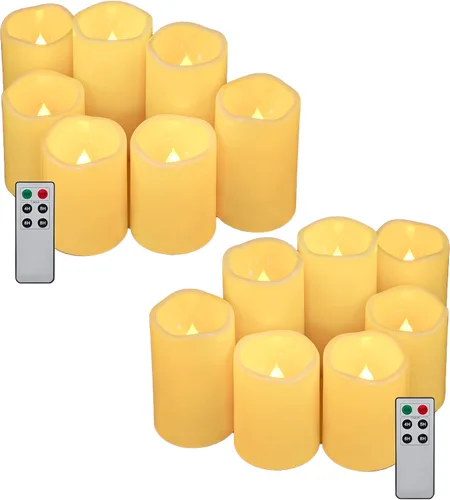 Miniatura 15 de Aignis 6 piezas de velas LED flotantes sin llama, velas de té de rosa blanca de plástico operadas por batería, más de 120 horas de tiempo de brillo