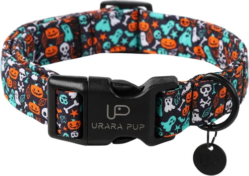 Miniatura 29 de Collar de Perro de Halloween con Hebilla de Metal Collar de Perro de Calabaza de Regalo para Perros Pequeños Medianos Grandes Niñas o Niños Collares