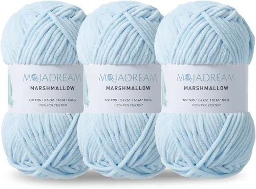 3 piezas 100g de hilo de chenilla de 3.5oz para mantas Amigurumi: hilo suave de terciopelo para bebé, hilo para tejer y ganchillo, voluminoso, 5#, 3