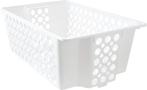 Miniatura 10 de Cestas cortas deslizantes, paquete de 2, almacenamiento modular apilable y deslizante, grandes contenedores organizadores para despensa, armario