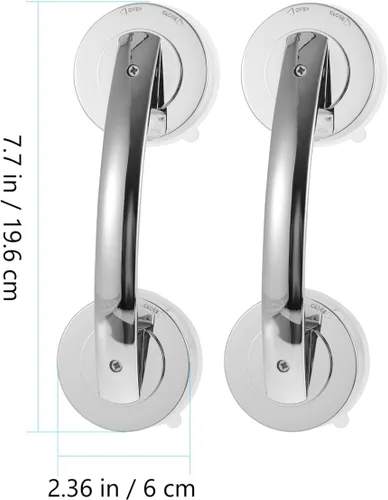 Miniatura 2 de Manijas de puerta con ventosa, paquete de 2 barras de agarre portátiles para puertas de cristal de ducha, fácil de instalar en superficies lisas