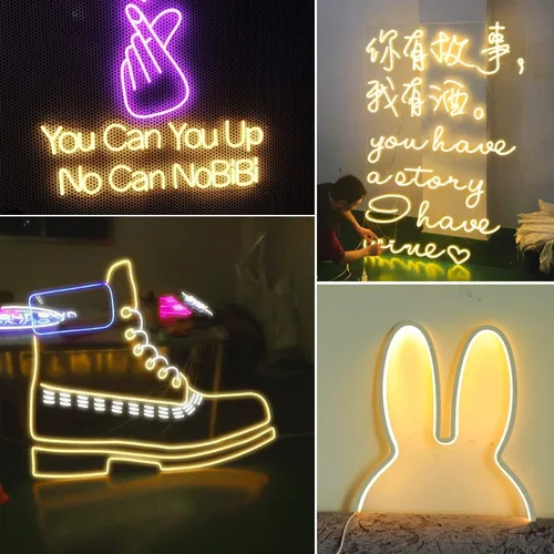 Miniatura 9 de Shine Decor Productos del paquete de la pista del canal de aluminio con el kit de luces de neón LED blanco cálido 45M/150ft