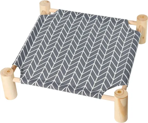 Patas Lague Hamaca Cama para Gatos y Perros Pequeños, Cama Elevada de Madera Transpirable para Mascotas Gatos Conejos con Refrigeración para Arrow