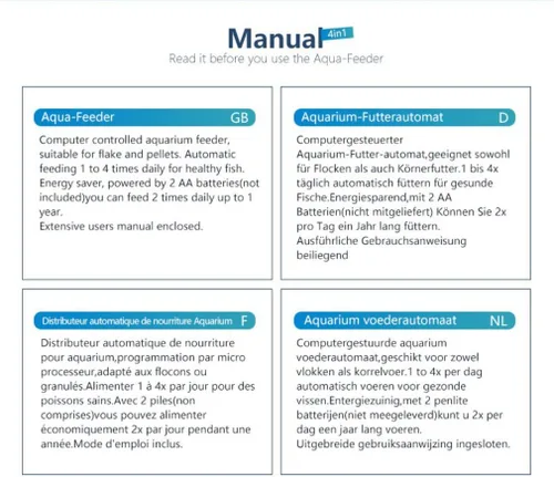 Miniatura 7 de LONDAFISH Comedero para peces de acuario, capacidad de 0.175L, plástico, temporizador, adecuado para pelleted, partículas, escamas
