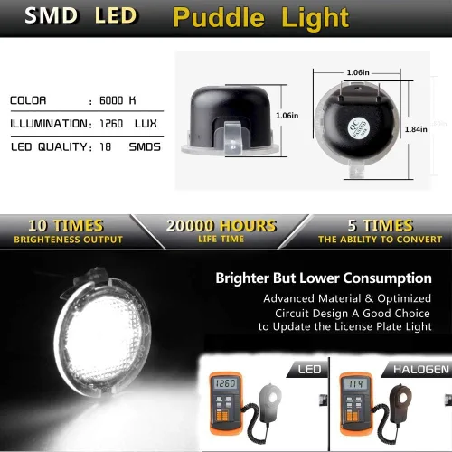 Miniatura 3 de Conjunto de Lámpara LED para Espejo Lateral Compatible con Tundra Sequoia Blanco 2007-2019