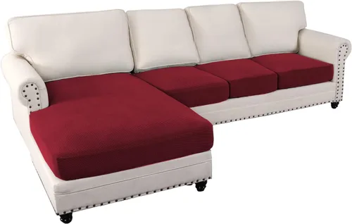 Miniatura 16 de MIFXIN Fundas para sofá modular, 3 piezas, funda de asiento de sofá de terciopelo elástico en forma de L, funda de cojín separada, protector