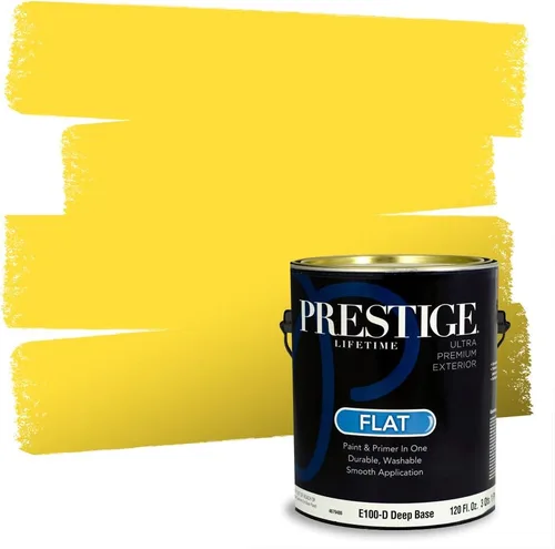 Miniatura 235 de PRESTIGE Pinturas Pintura Exterior e Imprimación En Uno, 1 Galón, Satinado, Pareja Comparable de Benjamin Moore* Amarillo* 320BM-PCM