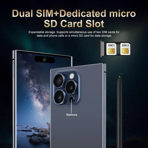 Miniatura 4 de Teléfonos celulares desbloqueados Teléfonos inteligentes 5G Teléfono Android 13 Teléfonos móviles 8GB+256GB/7 Pantalla/48MP+108MP Cámara/6800