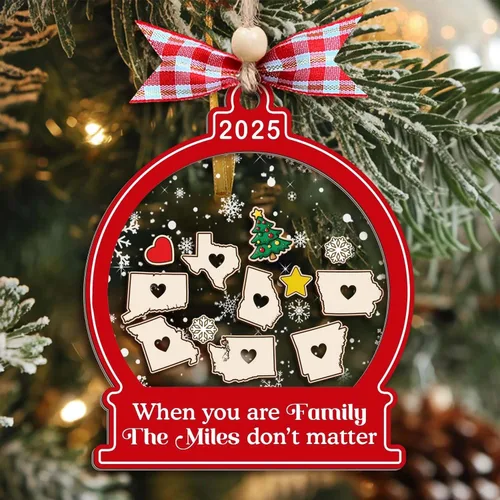 Miniatura 8 de Adornos de Navidad personalizados 2025 – Adornos personalizados de globo de nieve para familias de 2, 3, 4, 5, 6, 7, 8, 9 y 10 miembros, adorno