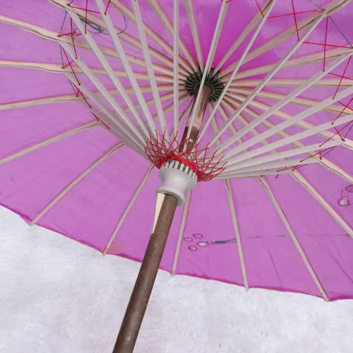 Miniatura 3 de EXCEART Paraguas de papel engrasado japonés chino hecho a mano sombrilla clásica danza paraguas para bodas fiestas fotografía decoración D