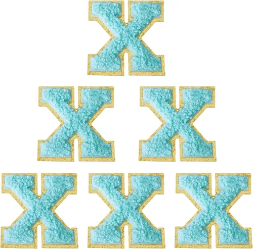 Miniatura 208 de 6 piezas de parches de letras de chenilla autoadhesivas, parches de letras preppy de 2 pulgadas para bolsos, ropa y sombreros, grandes pegatinas