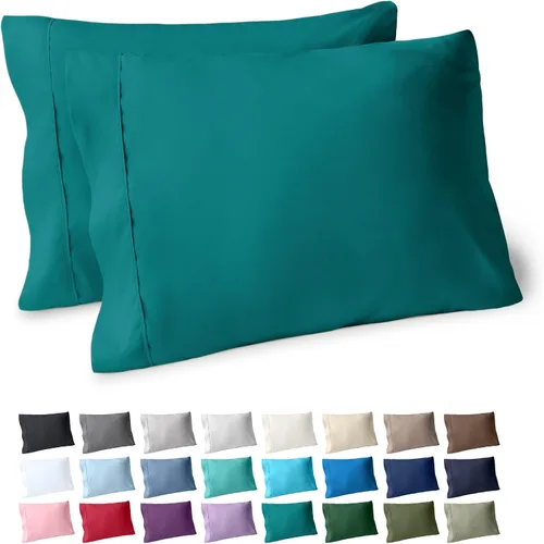 Miniatura 11 de Bare Home Juego de 2 fundas de almohada de microfibra de tamaño estándar, fundas de almohada refrescantes, doble cepillado, fácil cuidado, cierre