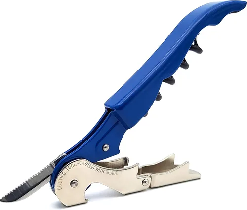 Miniatura 10 de Pulltap's - Sacacorchos genuino clásico 500 para camarero – Llave de vino con doble bisagra y cortador de papel de aluminio con bisagra – Diseño