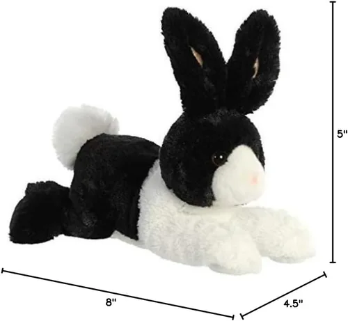 Miniatura 5 de Aurora® Adorable Flopsie™ - Animal de peluche con diseño de conejo holandés, facilidad para jugar, compañeros eternos, color negro, 12 pulgadas