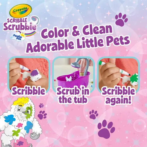 Miniatura 5 de Crayola Scribble Scrubbie Mascotas Peculiares, Juego de Juguetes Lavables para Mascotas y Artesanías DIY para Niños, Regalos para Niñas y Niños