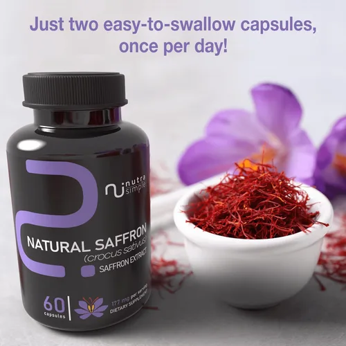 Miniatura 6 de Suplementos de azafrán de 177 mg, extracto de azafrán puro, fabricado en Estados Unidos, apoyo natural del estado de ánimo y energía, apoyo ocular