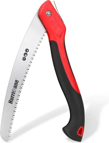 HURRICANE Sierra plegable/implemento de poda de 10 pulgadas/engranaje de corte de madera/cortador de árbol de campamento con hoja curva SK5/dientes