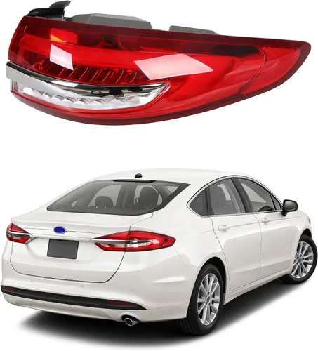 Miniatura 6 de ECOTRIC Lámpara trasera compatible con Ford Fusion 2017-2020 Reemplazo para FO2804118 lado del conductor, LH izquierdo, luz de giro amarilla