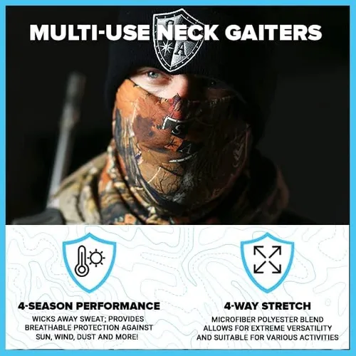 Miniatura 3 de SA Company Neck Gaiter 5 Pack Sun Protection Balaclava Multi Use and Stylish Face Mask Reusable Light Ski Mask