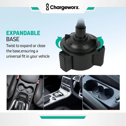 Miniatura 6 de CHARGEWORX Soporte magnético para teléfono – Soporte universal para teléfono celular de coche con cuello de cisne ajustable de 360° y base