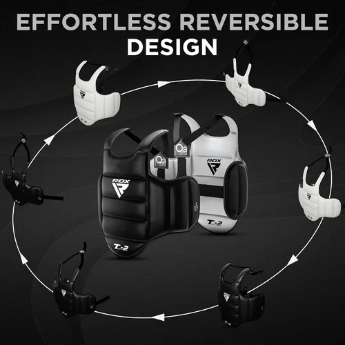 Miniatura 7 de RDX - Protector corporal reversible para boxeo, protector de pecho para kickboxing, MMA, Muay Thai, para entrenamiento de combate y golpes pesados