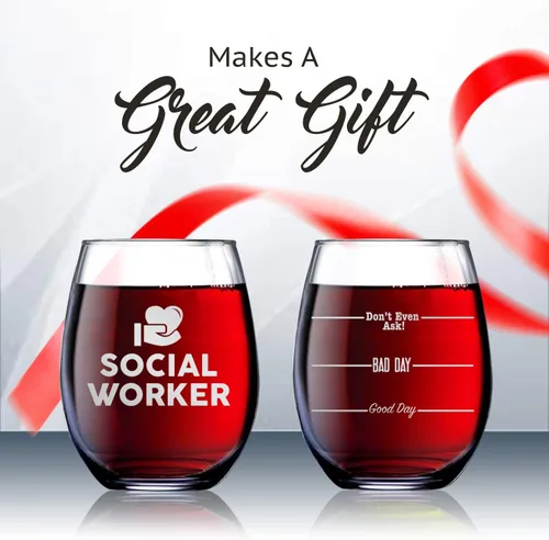 Miniatura 5 de Bad Bananas Regalos de trabajador social para mujeres, copa de vino sin tallo de 21 onzas, no te preguntes, compañero de trabajo de Lcsw - Regalos