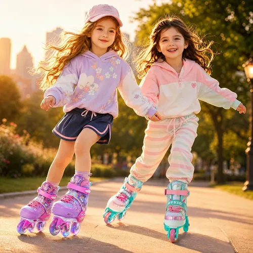 Miniatura 9 de HYKID Patines de Ruedas para Niños Pequeños, 4 Tamaños Ajustables, Iluminación Divertida, Tipo de Seguridad de Tres Puntos, Parte Superior