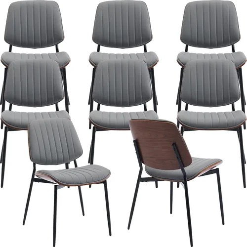 Miniatura 10 de ODUSE-DAILY Juego de 2 sillas de comedor modernas de mediados de siglo, sillas de cocina y comedor negras, juego de 2, sillas de cocina tapizadas