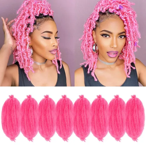 Miniatura 36 de Cabello Rizado Afro Elástico 8 Paquetes Cabello Trenzado Marley Twist Cabello Spring Twist Pre-Separado para Locs Falsos Cabello de Ganchillo Kinky