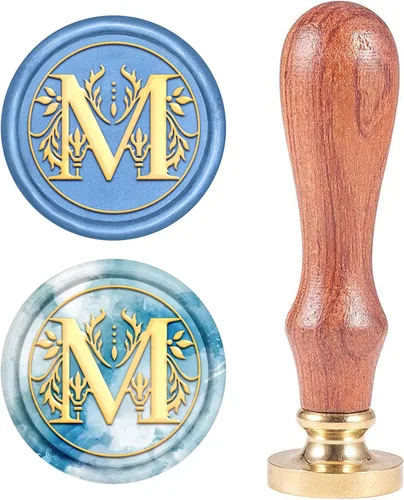 Miniatura 24 de Sello de cera inicial S CRASPIRE, sello de cera de letra alfabética vintage, sello de cera medieval de hojas de olivo clásico de 25 mm, cabeza