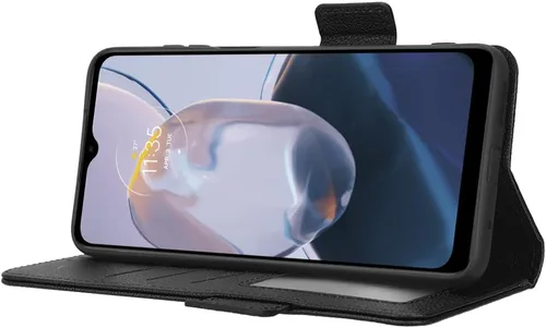 Miniatura 6 de Funda de piel sintética compatible con Motorola Moto E22 4G, funda de piel sintética compatible con Motorola Moto E22i 4G, color negro
