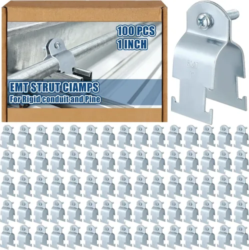 Miniatura 12 de Landhoow Emt Pipe - Abrazaderas universales de puntal para canal, accesorio de conducto electro galvanizado con perno y tuerca, herramienta