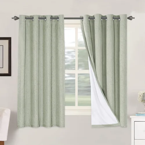 Miniatura 245 de H.VERSAILTEX Cortinas opacas de lino de 72 pulgadas de largo, 100% absolutamente opacas, con aislamiento térmico, con textura de lino, cortinas