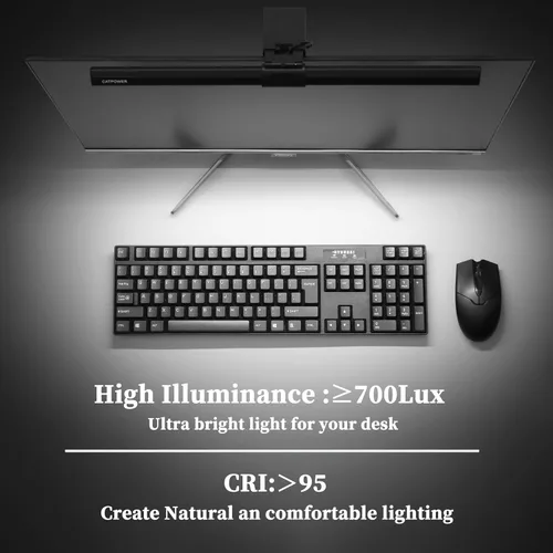 Miniatura 3 de CATPOWER Barra de luz para monitor de computadora, barra de luz LED para espacio de trabajo, lámpara de monitor regulable, control de botón