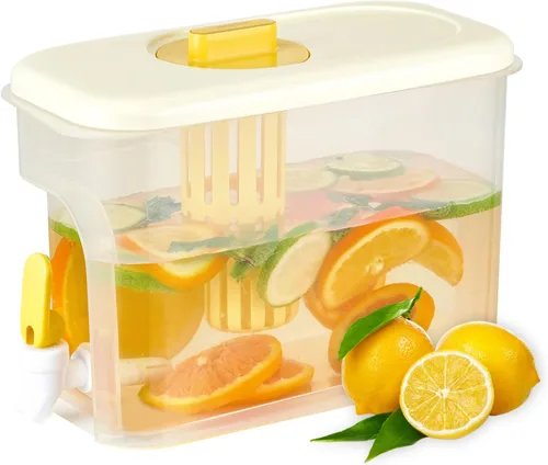 Miniatura 8 de Dispensador de bebidas de 1 galón para refrigerador, recipiente de agua con grifo, dispensador de agua de galón mejorado, jarra de té helado