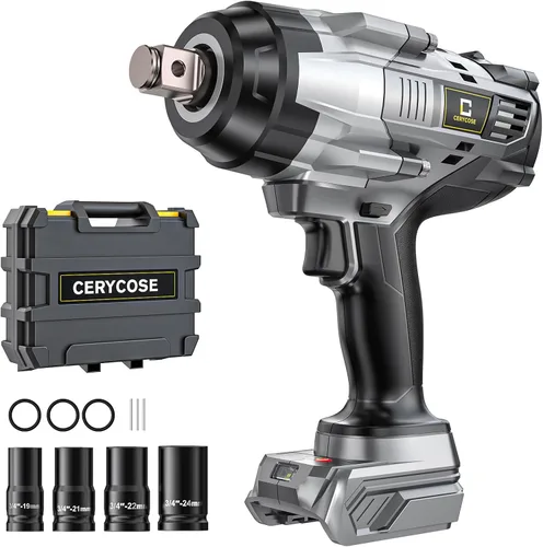 Miniatura 17 de Llave de impacto inalámbrica de 1/2 pulgada compatible con batería Dewalt: Llave de impacto de alto torque de 1700 pies-libras, herramienta