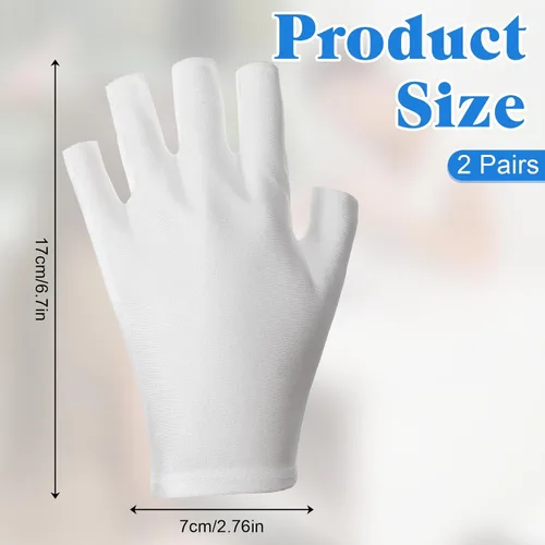 Miniatura 2 de 2 pares de guantes UV para lámpara de uñas de gel, guantes de protección UV para mujeres, guantes profesionales de protección UV sin dedos, guantes