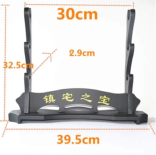 Miniatura 2 de 3 Capas Casa Tesoro Samurai Espada Katana Wakizashi Tanto Soporte Soporte de Pantalla Negro