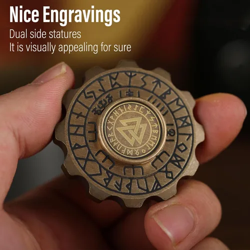 Miniatura 6 de Freelove Juguete para ansiedad vikingo con diseño de pirata y chismes, juguete giratorio de metal de cobre para adultos, rodamiento premium para 4 ~