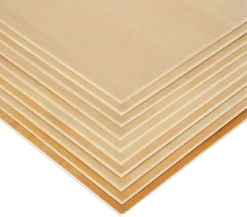 Miniatura 3 de Paquete de 10 hojas de madera de tilo de 0.118 in, 10 x 10 x 1/8 pulgadas, madera fina natural sin terminar para manualidades, pintura, pasatiempos