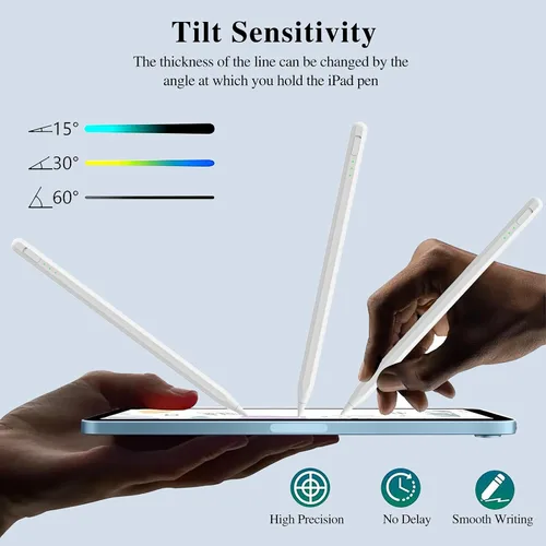 Miniatura 7 de Pluma táctil para iPad 11 y 10.ª generación, carga 14 minutos más rápida, con soporte para lápices, rechazo de palma, sensibilidad a la inclinación