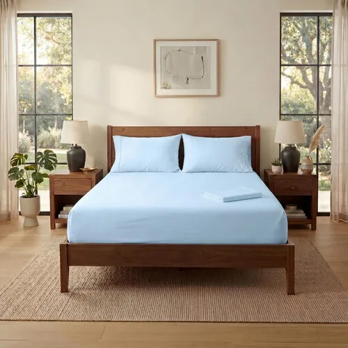 Miniatura 2 de Juego de sábanas de tamaño individual, juego de ropa de cama de 4 piezas de fibra larga egipcia de alta calidad, 100% algodón egipcio de una sola
