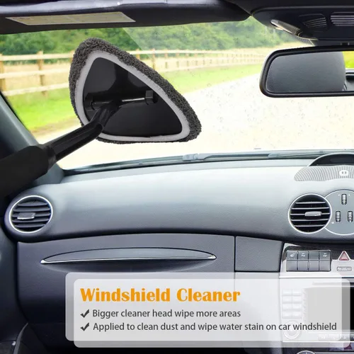 Miniatura 5 de Varita limpiadora de vidrio de ventana de coche con herramienta de limpieza interior de parabrisas y raspador de hielo desmontable para coche, SUV