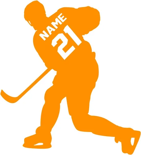 Miniatura 11 de VWAQ - Adhesivo decorativo para pared con diseño de jugador de hockey, personalizable, para habitación de niños, CS23