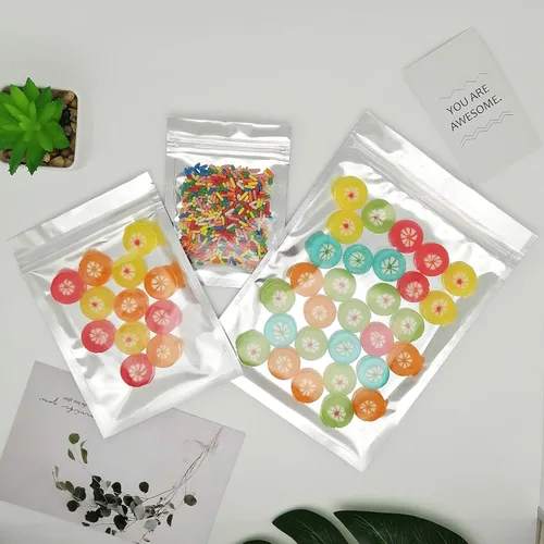 Miniatura 7 de Paquete de 100 bolsas de Mylar resellables, bolsas planas de 4 x 6 pulgadas con cierre de cremallera, bolsa de embalaje de almacenamiento