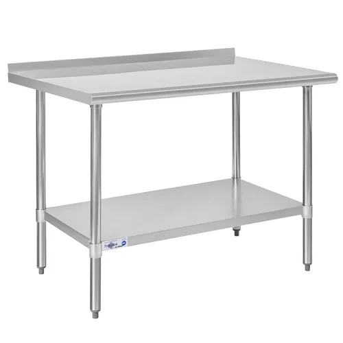 Miniatura 17 de Profeeshaw mesa de trabajo, de uso comercial, de acero inoxidable NSF con protector contra salpicaduras y estante inferior, para cocina, restaurante