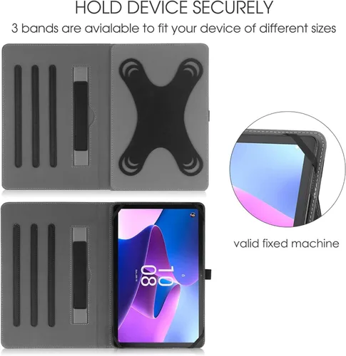 Miniatura 3 de HGWALP Funda universal para tablet de 9, 9.7, 10.1, 10.2, 10.5, 10.9 y 11 pulgadas, funda para tablet con múltiples ángeles de visión con correa
