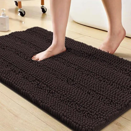 Miniatura 120 de Turquoize Alfombras de Baño de Chenilla Peludas Alfombra de Baño Antideslizante Gruesas Alfombras Peludas para Baño Chenilla Juego de Alfombra